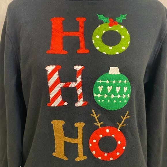Rebecca Malone Christmas Sweatshirt | Ho Ho Ho  | Size Small - Picture 2 of 6